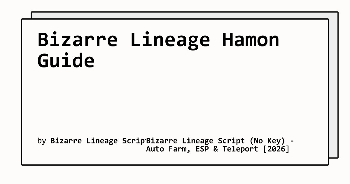 Bizarre Lineage Hamon Guide | Bizarre Lineage Script (No Key) - Auto ...